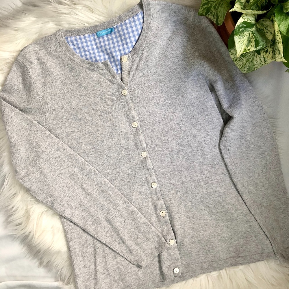 J. McLaughlin Grey Cardigan Sweater | S